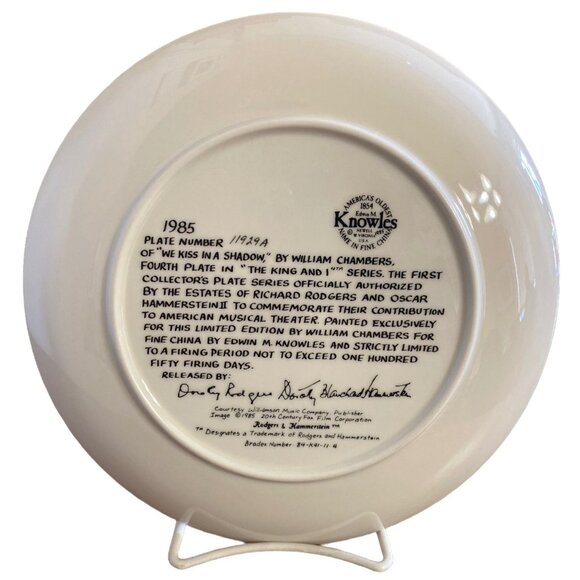 1985 Edwin M. Knowles Collectors Plate "We Kiss In A Shadow" By William Chambers - Picture 2 of 7